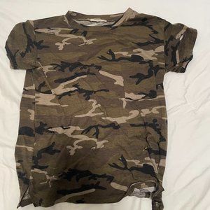 Distressed Camo T-Shirt with Pocket!